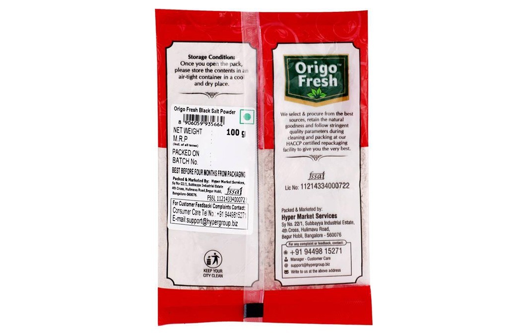 Origo Fresh Black Salt Powder    Pack  100 grams